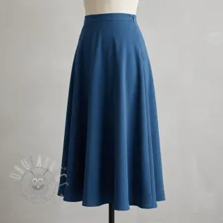 Viscose met linnen BUBBLY old blue