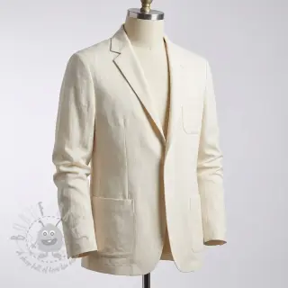 Viscose met linnen BUBBLY off white