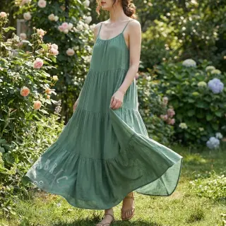 Viscose met linnen BUBBLY dak mint