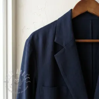 Viscose met linnen BUBBLY marine