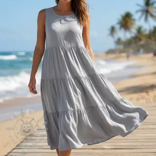 Viscose met linnen BUBBLY light grey