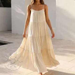 Viscose met linnen BUBBLY ecru