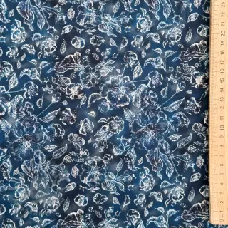 Viscose RAYON POPLIN White flowers design C
