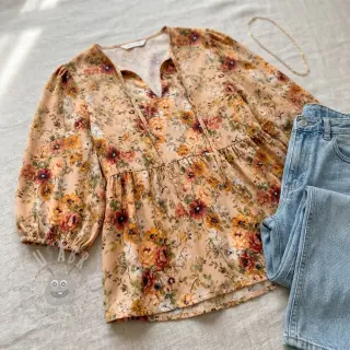 Viscose RAYON POPLIN Flower sea design E
