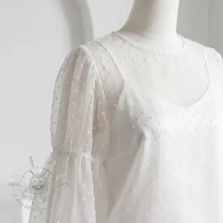 Tule voor TUTU-rok DOTS off white