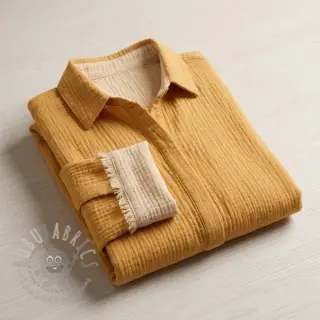Dubbelgaas/mousseline DOUBLE FACE old yellow