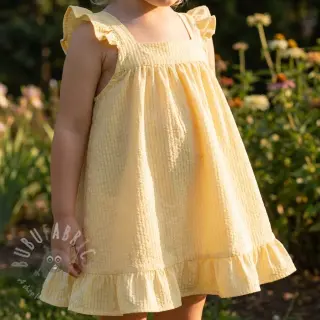 Katoenen stof BUBBLE yellow
