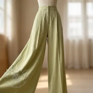 Viscose met linnen WASHED light lime