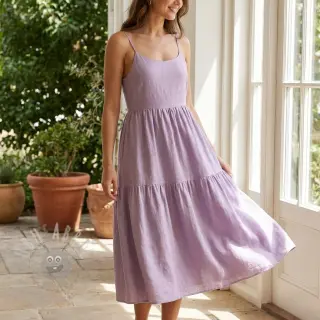 Viscose met linnen WASHED cherryblossom