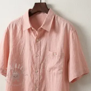 Viscose met linnen WASHED salmon