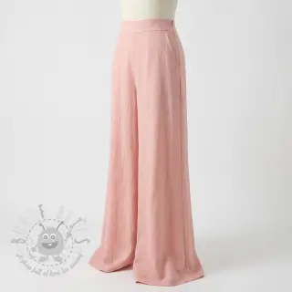 Viscose met linnen WASHED salmon