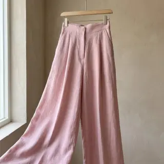 Viskóza s ľanom WASHED old rose
