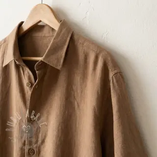 Viscose met linnen WASHED earth