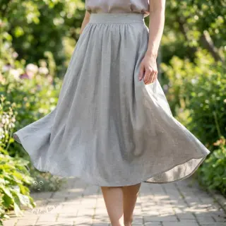 Viscose met linnen WASHED grey