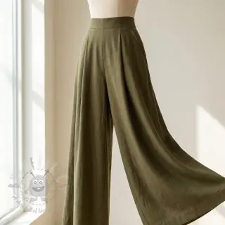 Viscose met linnen WASHED olive