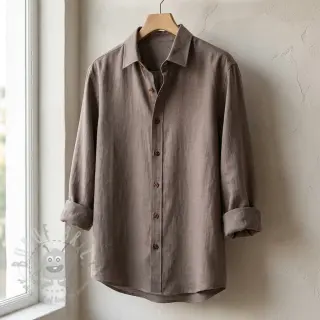 Viscose met linnen WASHED taupe