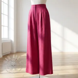 Viscose met linnen WASHED berry
