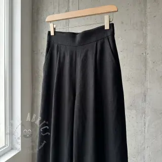 Viscose met linnen WASHED black