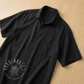 Viscose met linnen WASHED black