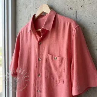 Viscose met linnen WASHED coral