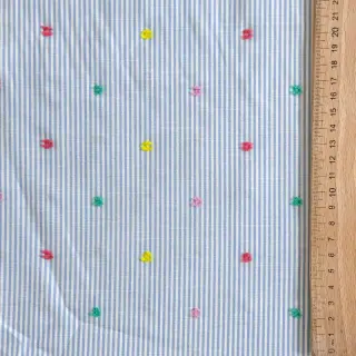 Bavlnená látka DOBBY Stripe and dotty blue