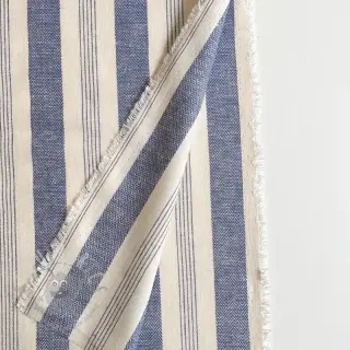 Linnen YARN DYED BIG Stripe blue