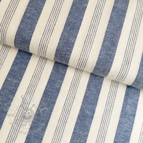 Linnen YARN DYED BIG Stripe blue