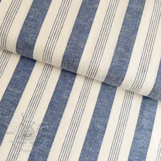 Linnen YARN DYED BIG Stripe blue