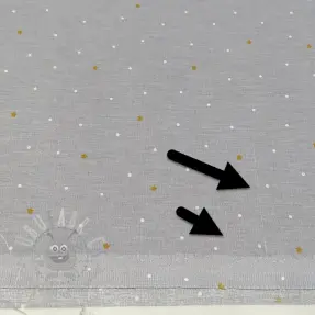 Katoenen stof Sweet bear star light grey ORGANIC 2e keus