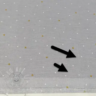 Katoenen stof Sweet bear star light grey ORGANIC 2e keus