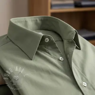 Katoenen popeline UNI old green