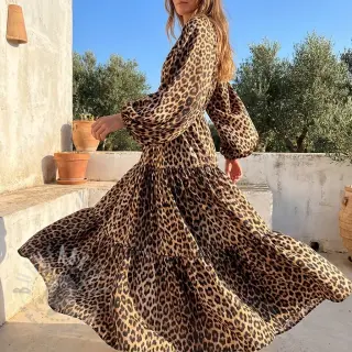 Viscose RADIANCE Wild skin brown digital print