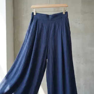 Viskóza s ľanom WASHED marine