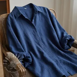 Viscose met linnen WASHED marine