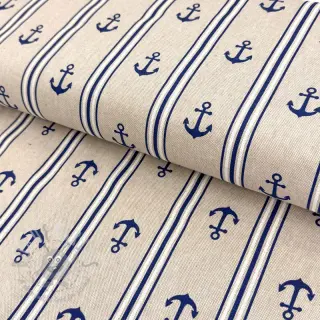 Decoratiestof Linenlook Stripe Maritime