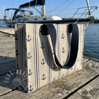 Decoratiestof Linenlook Stripe Maritime