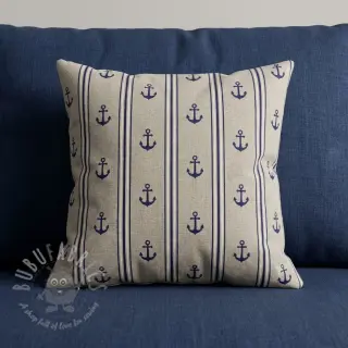 Decoratiestof Linenlook Stripe Maritime