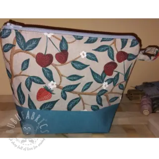 Decoratiestof Linenlook Strawberry Cherry