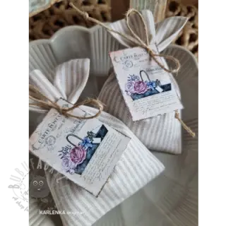 Linnen met katoen Lira medium stripe beige
