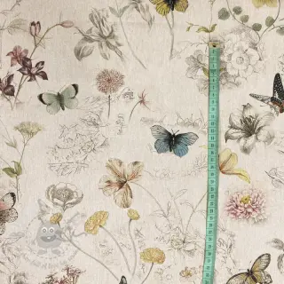 Decoratiestof Linenlook Butterfly dreamy flower digital print