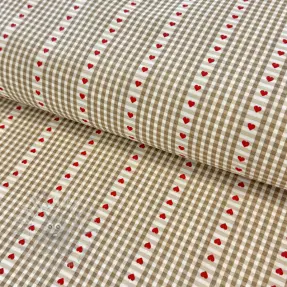Katoenen stof COSY ficelle