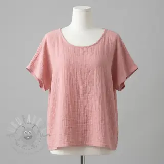 Katoenen stof SLUB WASHED old rose