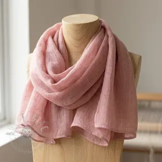 Katoenen stof SLUB WASHED old rose