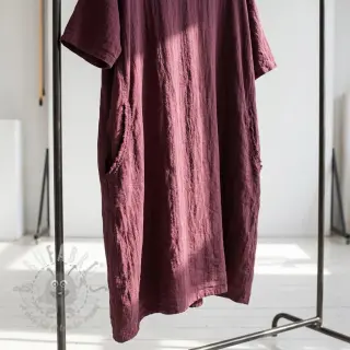 Voorgewassen linnen STONEWASHED PREMIUM bordeaux