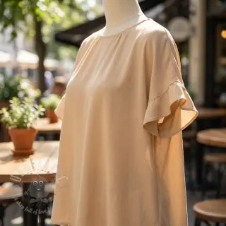 Katoenen stof met viscose sand