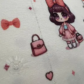 Tricot Dolls white digital print 2e keus