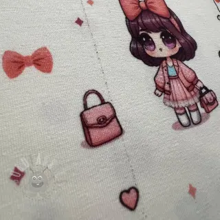 Tricot Dolls white digital print 2e keus