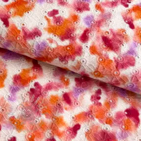 Katoenen stof EMBROIDERY Paint brush design En