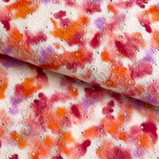 Katoenen stof EMBROIDERY Paint brush design En