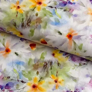 Katoenen stof SATIN STRETCH Corn flowers